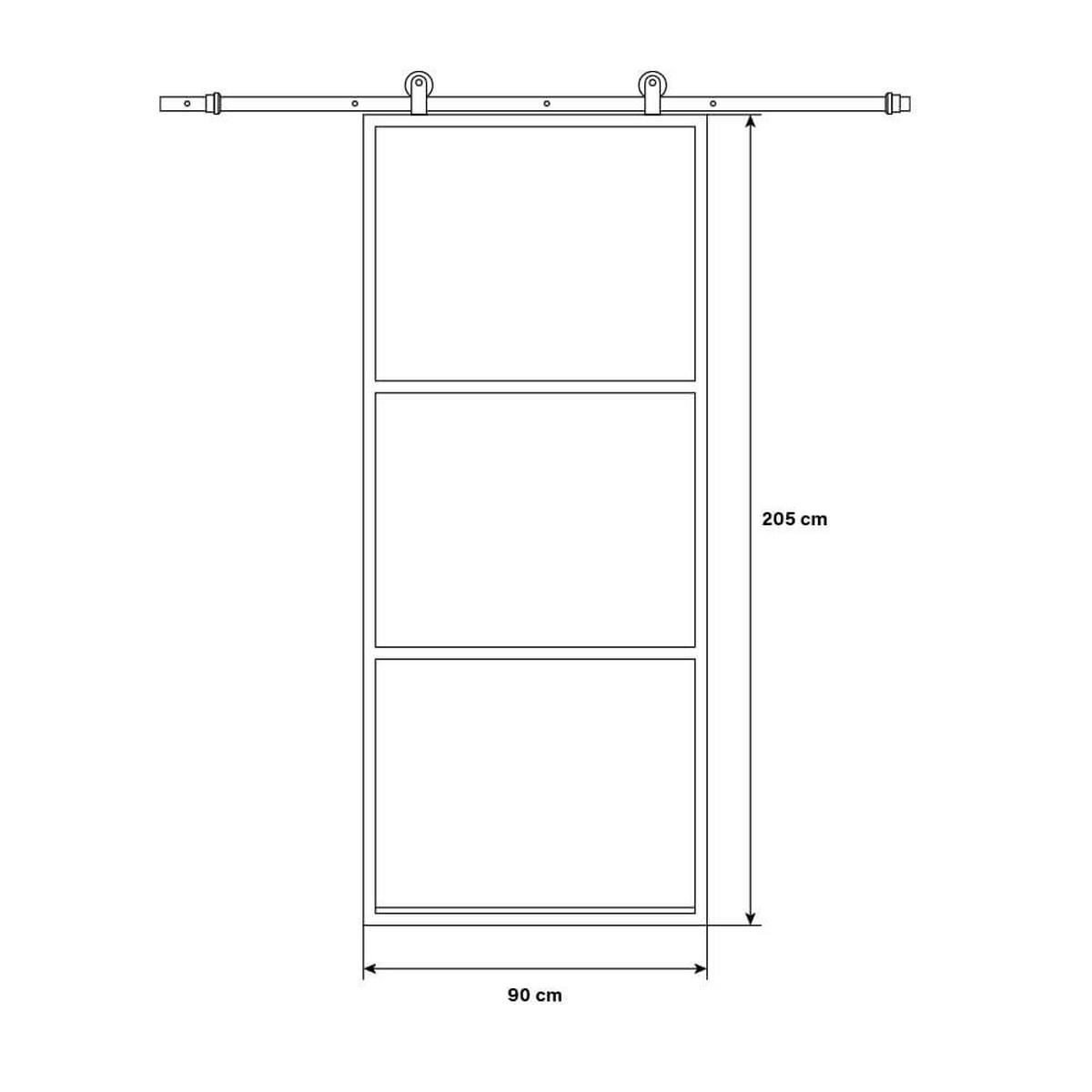 SCHIEBETÜR STELLAR - 205 x 90 cm, Klarglas - Transparent, Glas (90/205/4cm) - Home Deluxe
