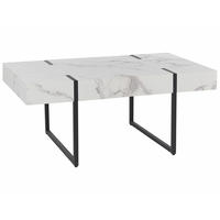 COUCHTISCH weiß/schwarz Marmor Optik rechteckig Merced - Schwarz/Weiß, Holzwerkstoff (100/60/43cm) - Beliani