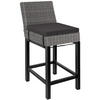 RATTAN-BARSTUHL Latina,inklusive Sitzpolster, 45 x 62,5 x 99 cm,grau - Grau, Kunststoff (45/99/62.5cm) - tectake