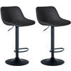 BARHOCKER 2er Set Samt schwarz - Schwarz, Textil/Metall (43/79/49cm) - CLP