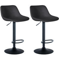 BARHOCKER 2er Set Samt schwarz - Schwarz, Textil/Metall (43/79/49cm) - CLP
