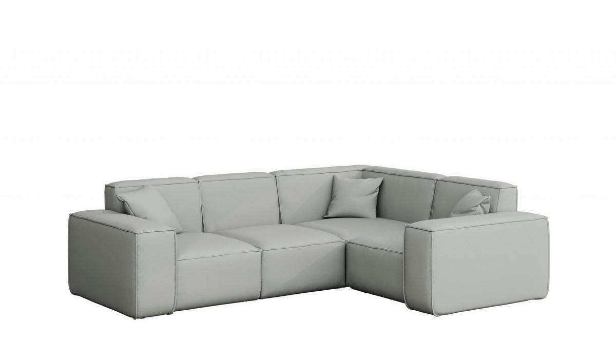 GARTENECKSOFA L-form MALIBU Stoff Odyssey Hellgrau Rechts - Hellgrau, Holz (246/73/181cm) - Kaiser Möbel