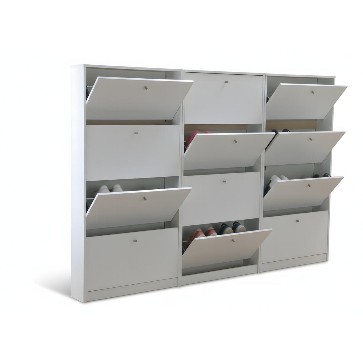 SKOSKÅP Escape 225 x 17 x 148 cm – vit - Vit, Träbaserade material (225/148/17cm) - ebuy24
