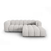 ECKSOFA modular rechts Lupine aus Chenille-Stoff hellgrau 3 Sitzplätze - Hellgrau, Textil (177/230cm) - Micadoni