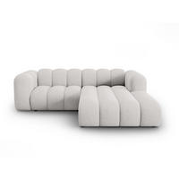 ECKSOFA modular rechts Lupine aus Chenille-Stoff hellgrau 3 Sitzplätze - Hellgrau, Textil (177/230cm) - Micadoni