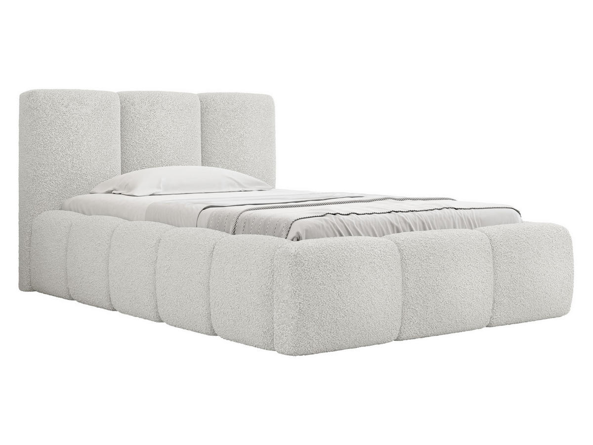 POLSTERBETT Kevson Boucle 90 - Creme, Holz (90/200cm) - MIRJAN24