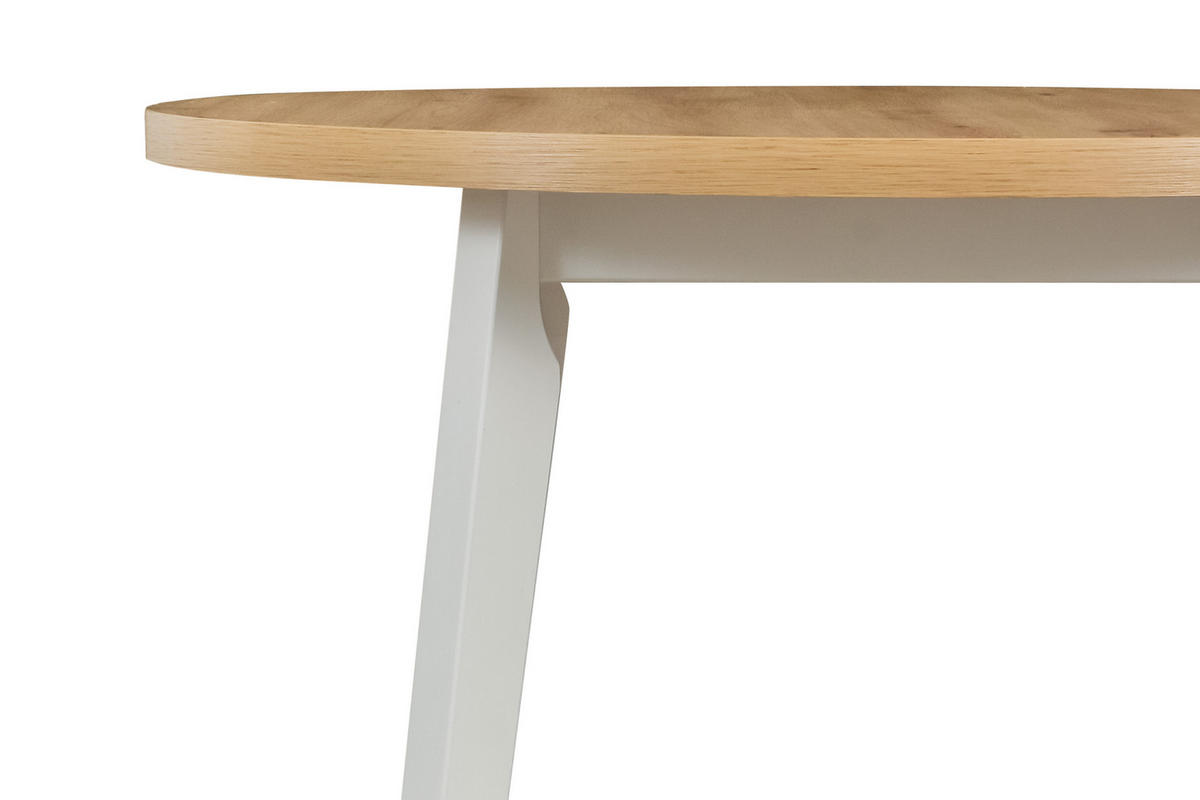 ESSTISCH Oslo 3 L - Weiß/Eiche Artisan, Holz (100/100/75cm) - Leaf Design