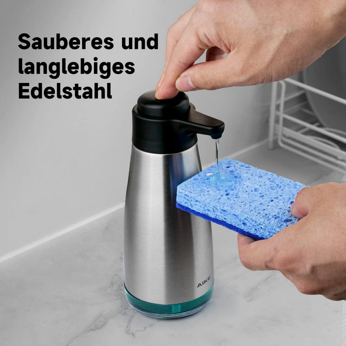 SEIFENSPENDER AK1062 Edelstahl 440 ml Silber Gebürstet - Silberfarben, Metall (8/20/9cm)