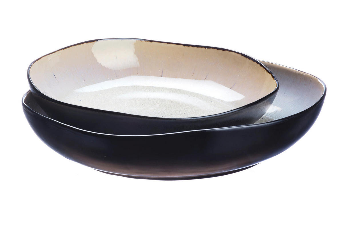 OBSTSCHALE Iris Ø27,5cm und Ø32,5cm - 2er-Set - Elfenbeinweiß - Weiß, Keramik (6.5cm) - Björn