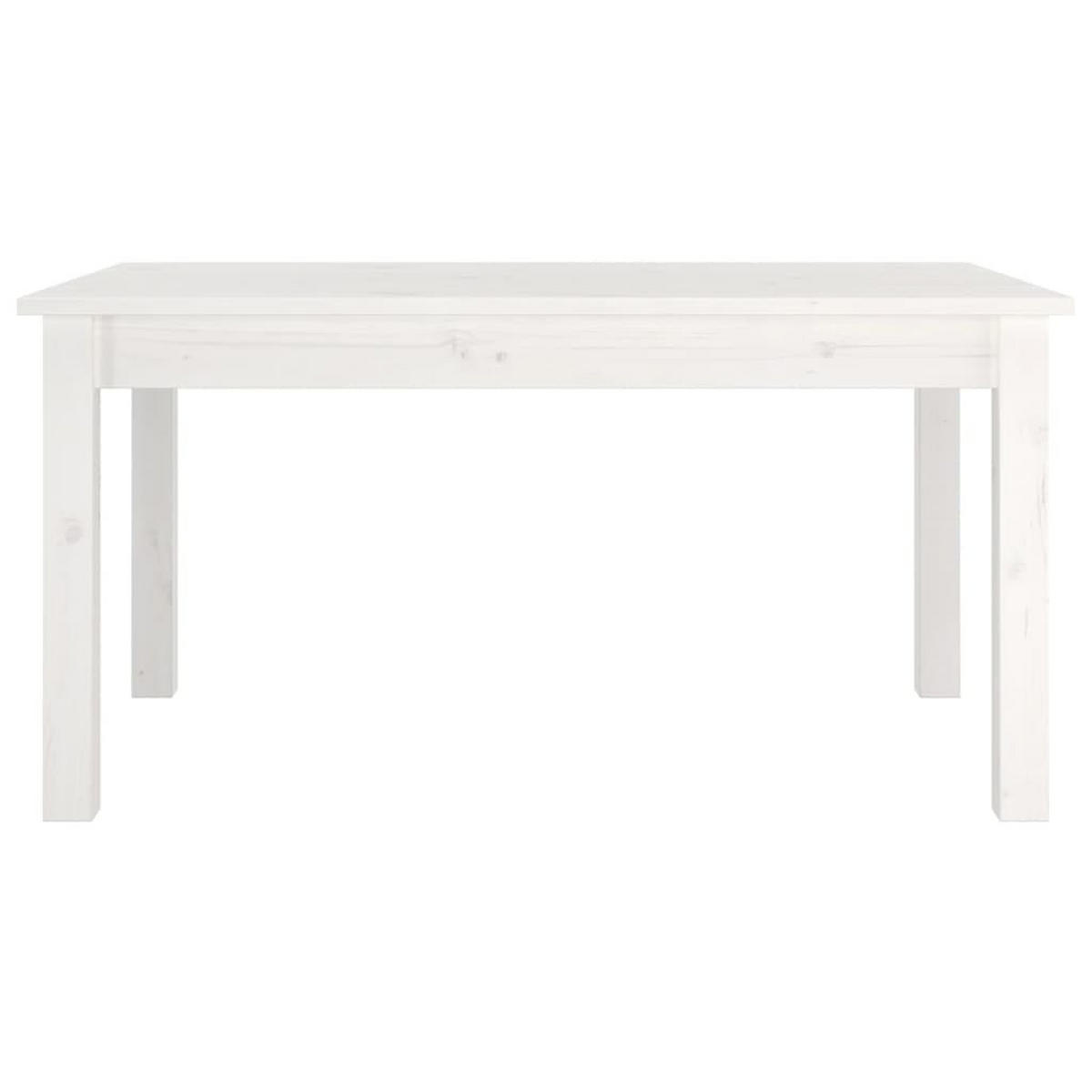 COUCHTISCH Weiß 80x50x40 cm Massivholz Kiefer - Weiß, Holz (80/50/40cm) - furnicato
