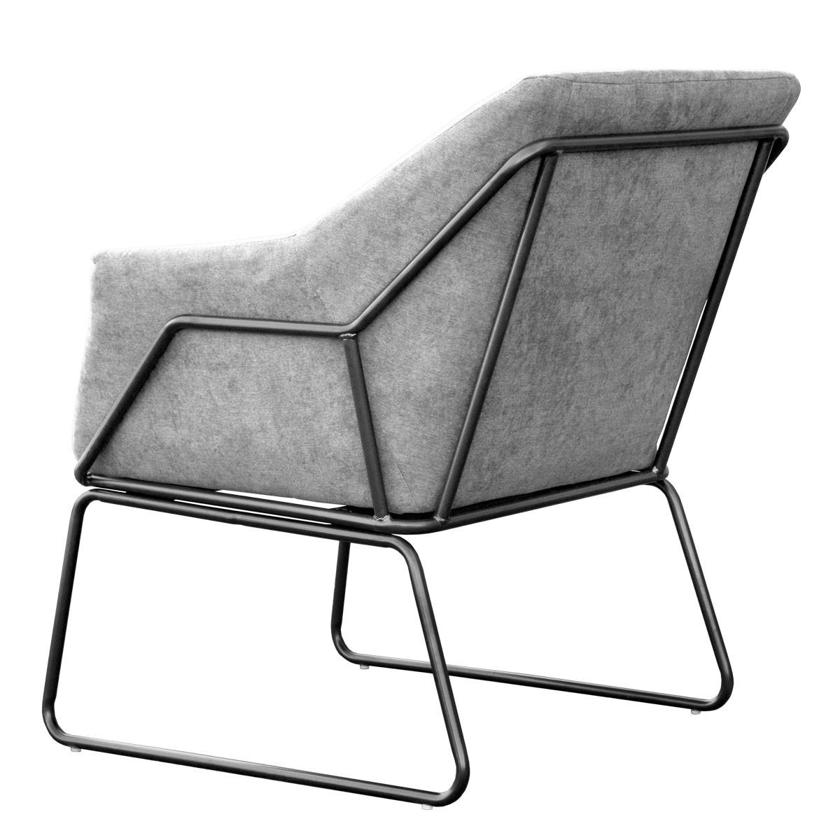 LOUNGESESSEL JOSIE Stoffbezug Grau - Schwarz/Grau, Textil (68/82/64cm) - SVITA
