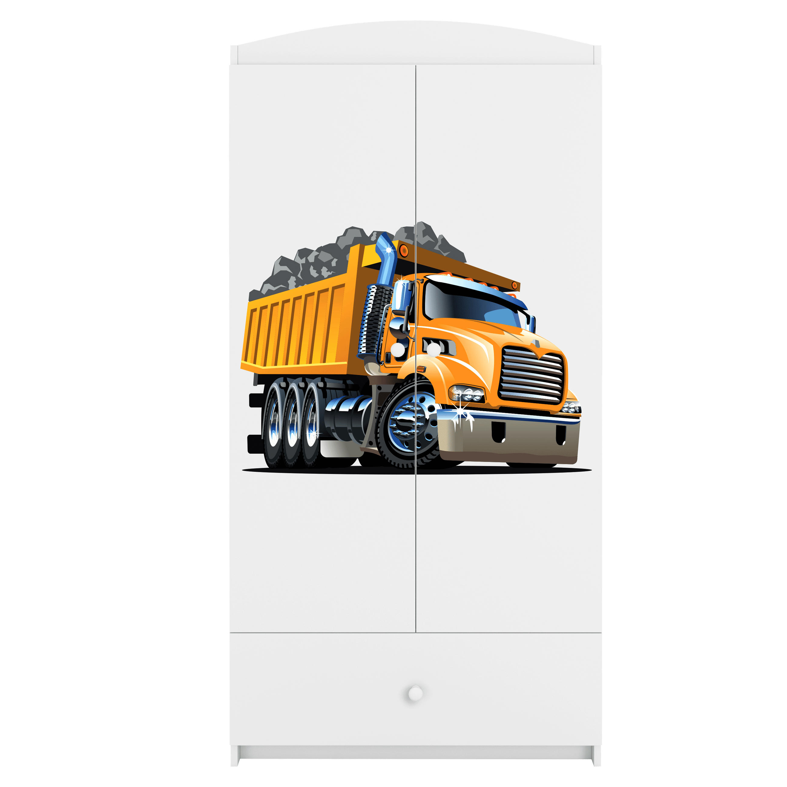 KINDERKLEIDERSCHRANK Lastwagen - Weiß, Holzwerkstoff (90/175/52cm) - RAUMHIRSCH FURNITURE