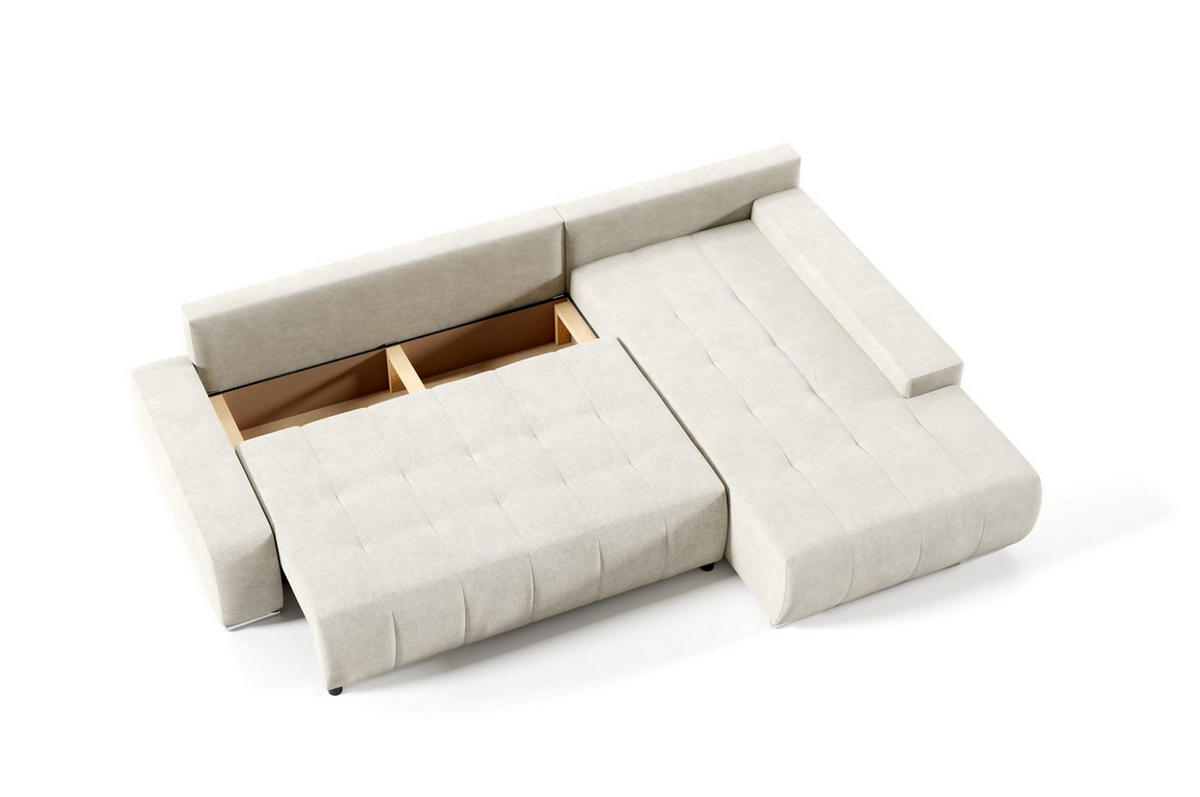 ECKSOFA Vogar In Aston - Silberfarben, Holzwerkstoff/Textil (265/185cm) - Fun Möbel