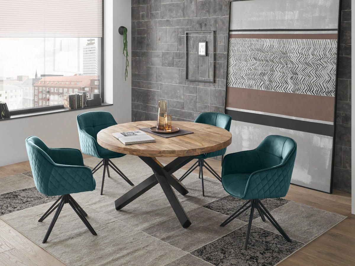 TISCHGRUPPE Set, Esstisch mit 4 Stühlen grün - Grün, Holz (130/77/130cm) - moebel dich auf