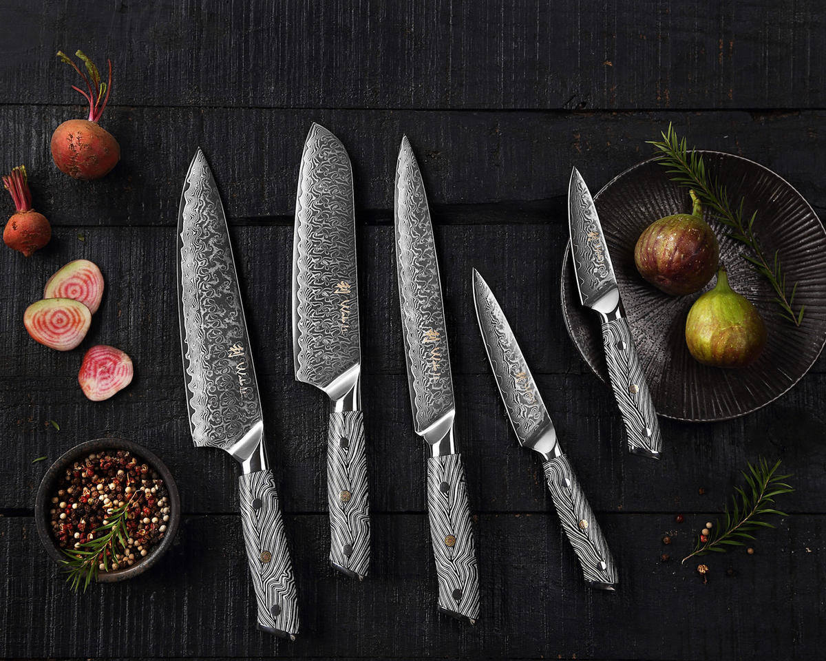 MESSER-SET 6-TEILIG 9–20 cm - Schwarz, Holz/Metall (1/1/1cm) - Wakoli