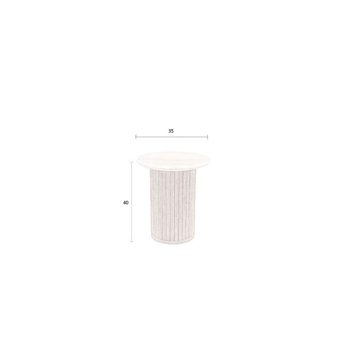 BEISTELLTISCH Arda 35 cm - Beige, Holz (35/35/40cm) - Dutchbone