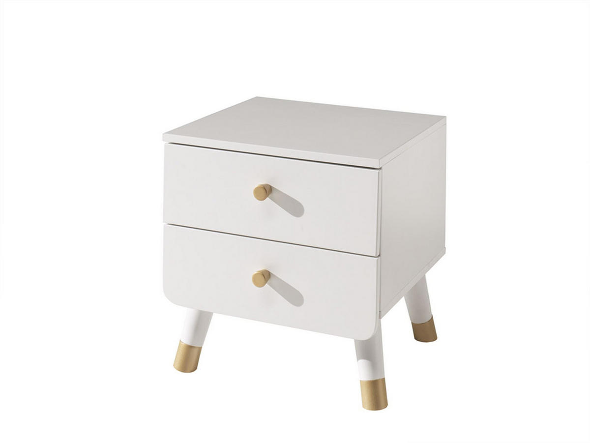 NACHTKOMMODE Kamillah 43x40x45 MDF Satin Weiß - Weiß, Holzwerkstoff (43/45/40cm) - 58aufmkessel