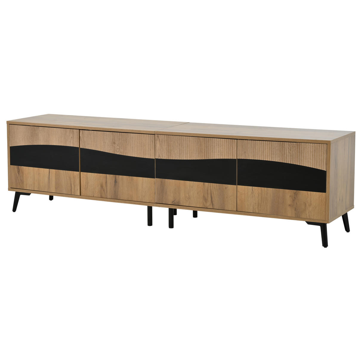 TV-ELEMENT mit 4 Türen 180 x 40 x 50 cm Natural/Black - Braun, Holzwerkstoff (40/50/180cm) - Beauniv