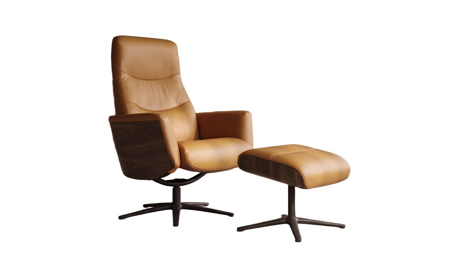 RELAXSESSEL VANITAS Kastanienbraun Leder Relaxfunktion - Kastanienfarben/Schwarz, Leder/Metall (75/108/86cm) - KAWOLA