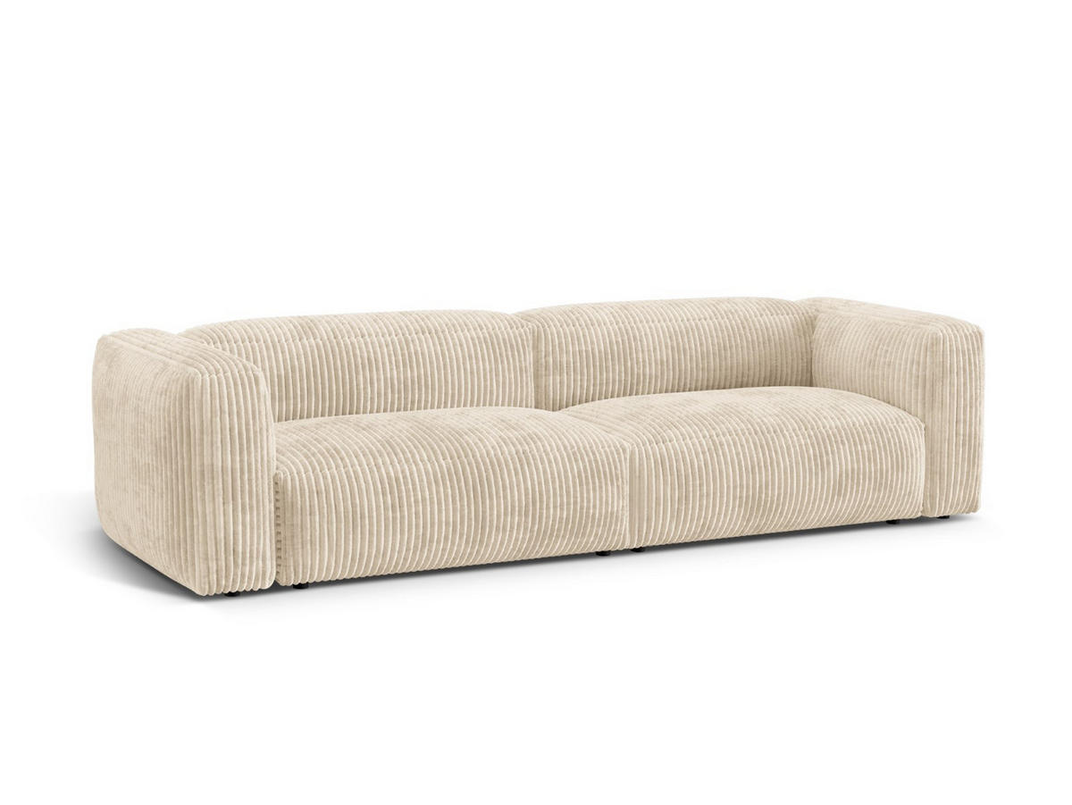 MODULARES-SOFA Martina aus Cord leichtes beige 4 Sitzplätze - Creme, Textil (320/75/106cm) - Micadoni