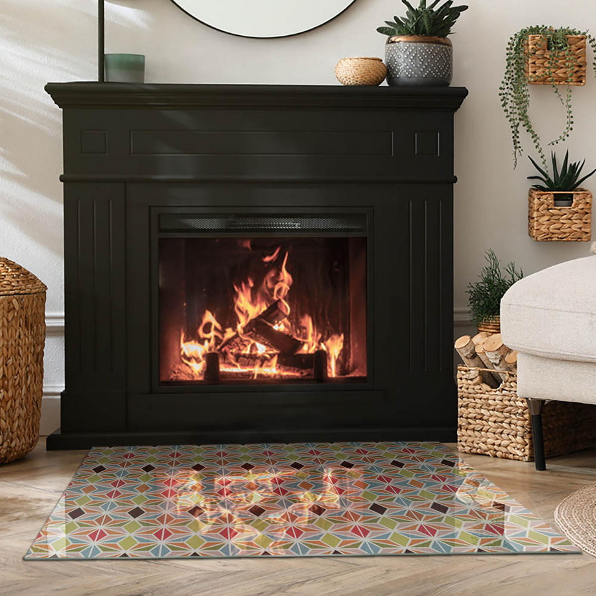 GLASPLATTE für Kamin 100x70 cm Braun - Braun, Glas (100/70/0.4cm) - ArtPrintCave