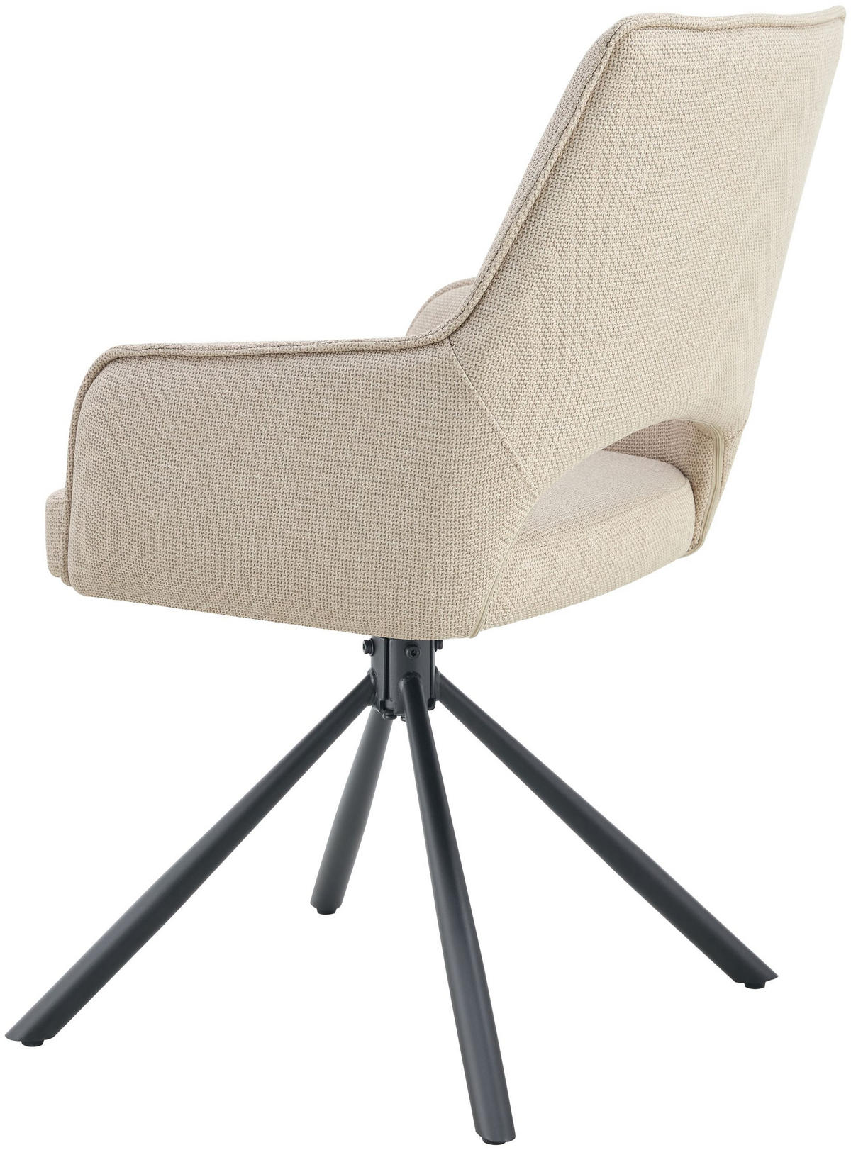 DREHSTUHL Jana creme 2er Set - Creme/Schwarz, Textil/Metall (57/91/64cm) - Xonox