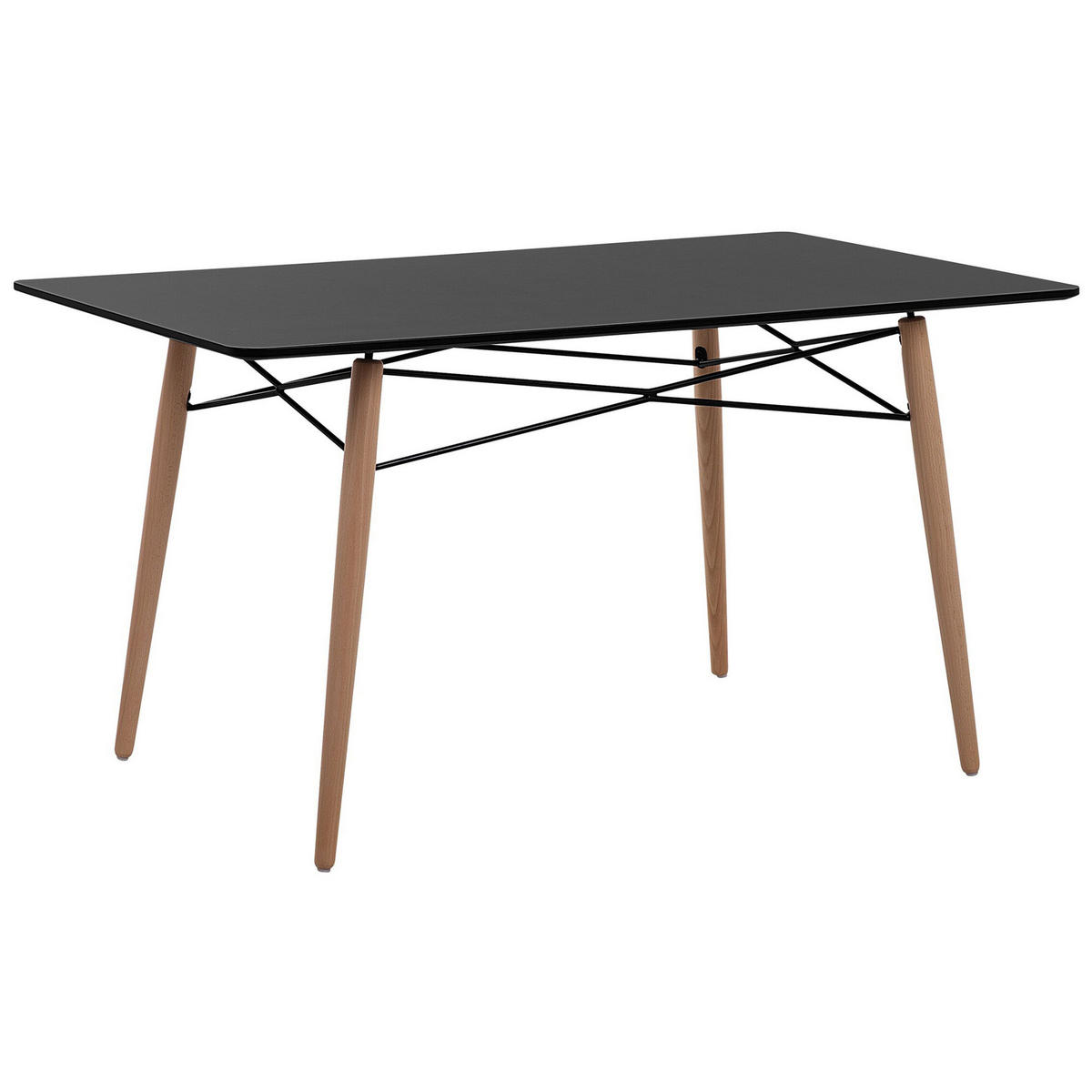 ESSTISCH 140/80/75 cm Schwarz, Hellbraun Rechteckig Biondi - Schwarz, Holzwerkstoff (140/80/75cm) - Beliani
