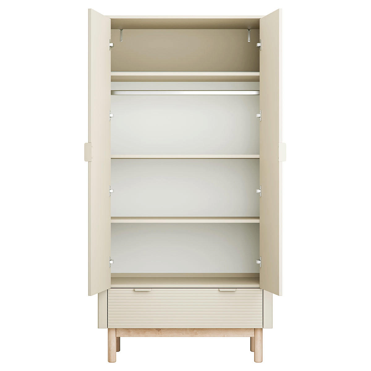 OMARA 2 vrati Miloo Šampanjec - bež, leseni material (100/198/52.5cm) - Petits-meubles