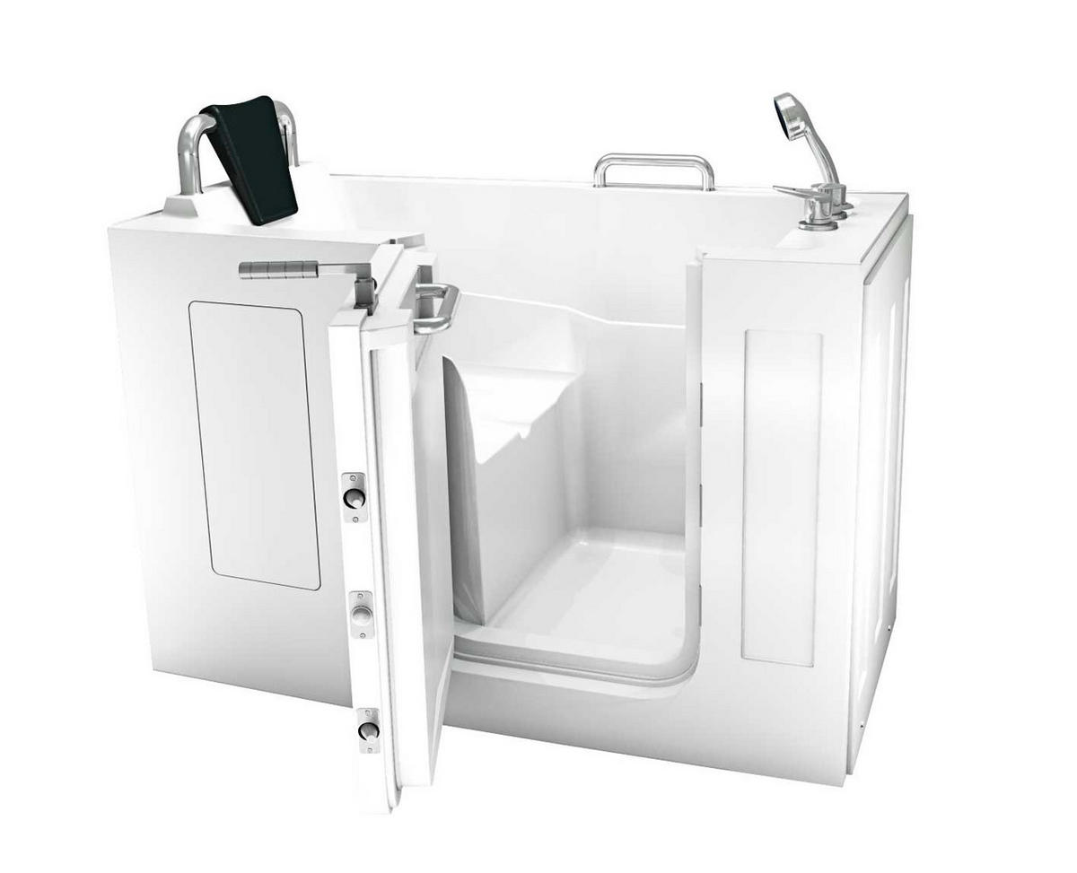 SENIOREN Sitzwanne mit Tür S07-A-L - Weiß, Glas/Kunststoff (140/116/76cm) - AcquaVapore by Sandra Jentho