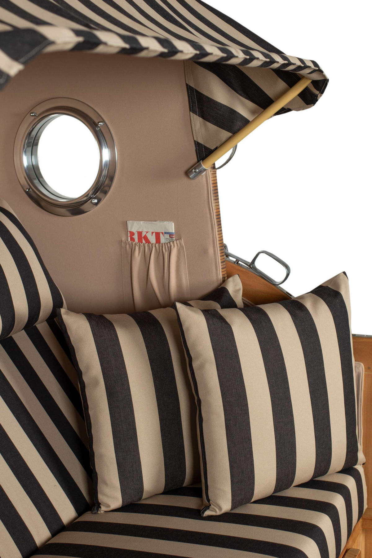 STRANDKORB XXL Düne Grande Teak Banana - Braun/Grau, Metall (142/170/95cm) - Mr. Deko