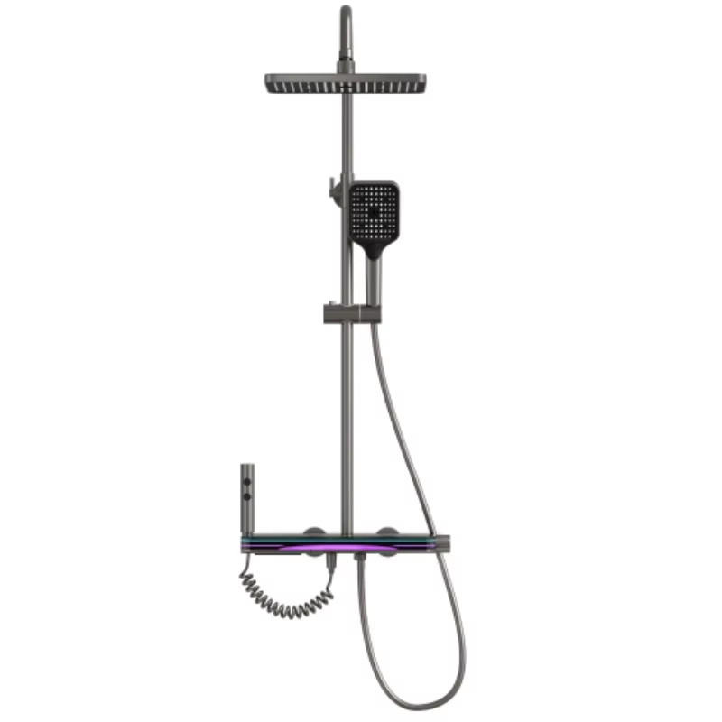 ÜBERKOPFBRAUSESET Digitalanzeige Messing Wandmontage Bidet - Bronzefarben, Metall (40/110/42cm) - Bextcok