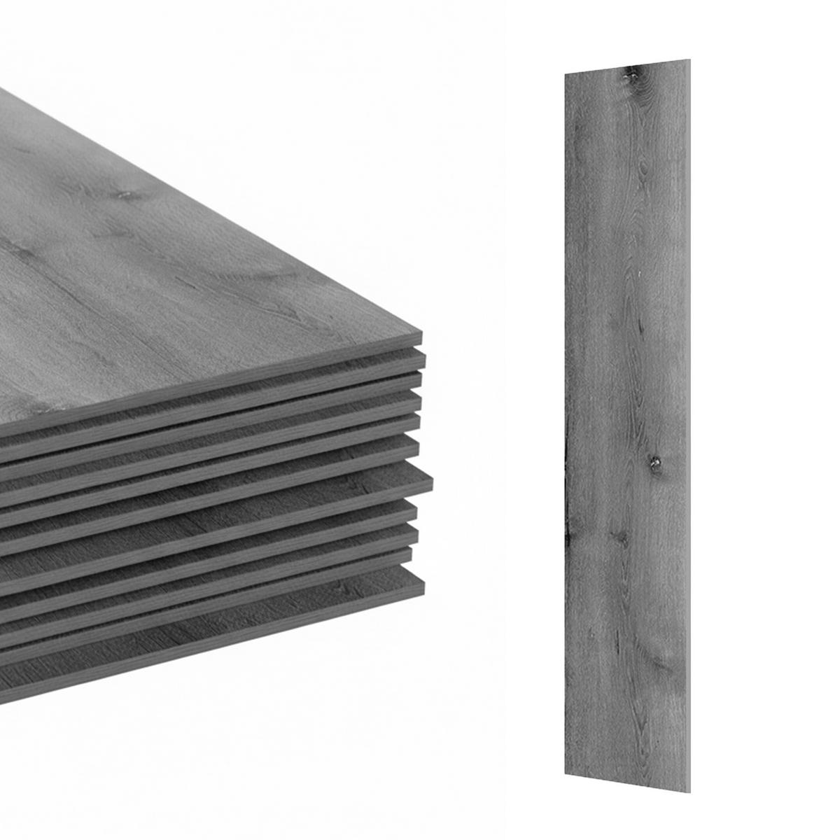 PVC podlahy - sivá, plast/kameň (1.8/91/15cm) - Relaxdays