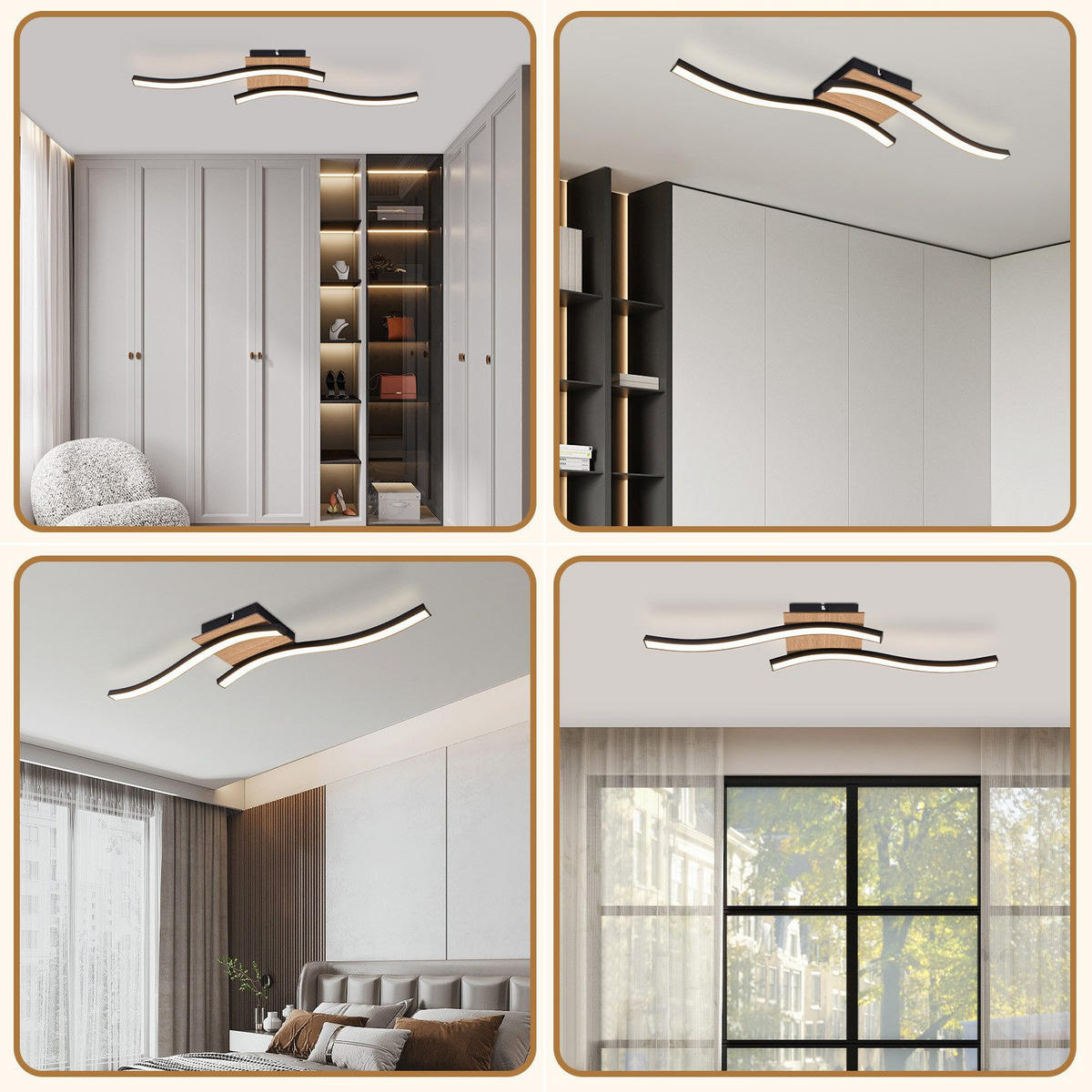 LED-DECKENLEUCHTE Lay 12/50.5/7.3cm - Schwarz, Metall (50.5/12/7.3cm) - Nettlife