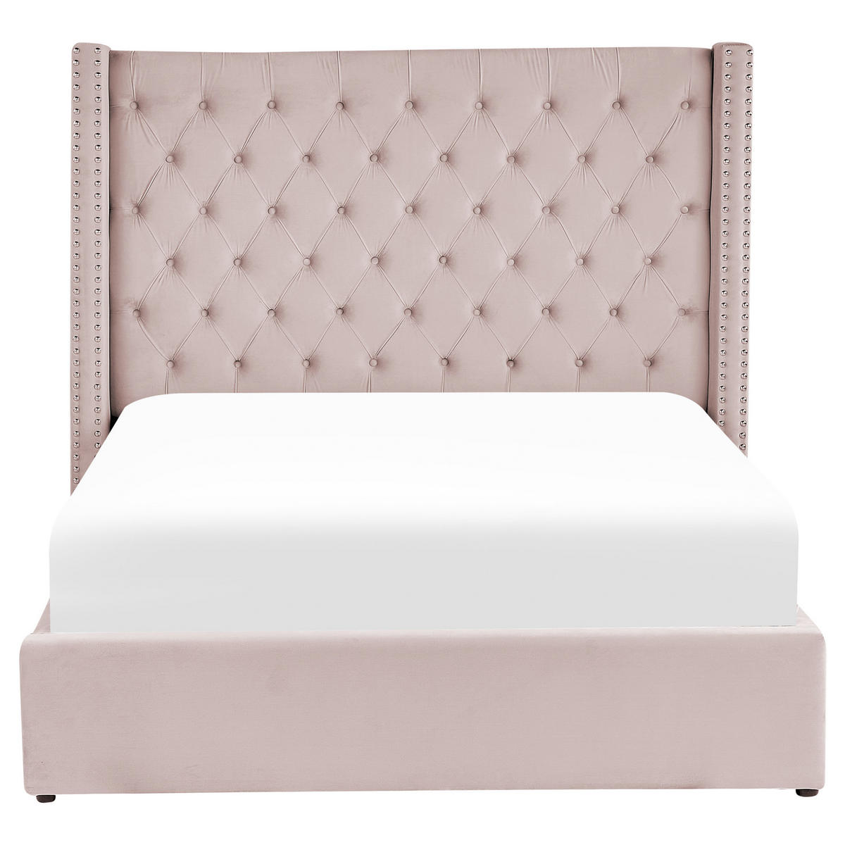 POLSTERBETT 140/200cm Pastellrosa Lubbon - Pink, Textil (140/200cm) - Beliani