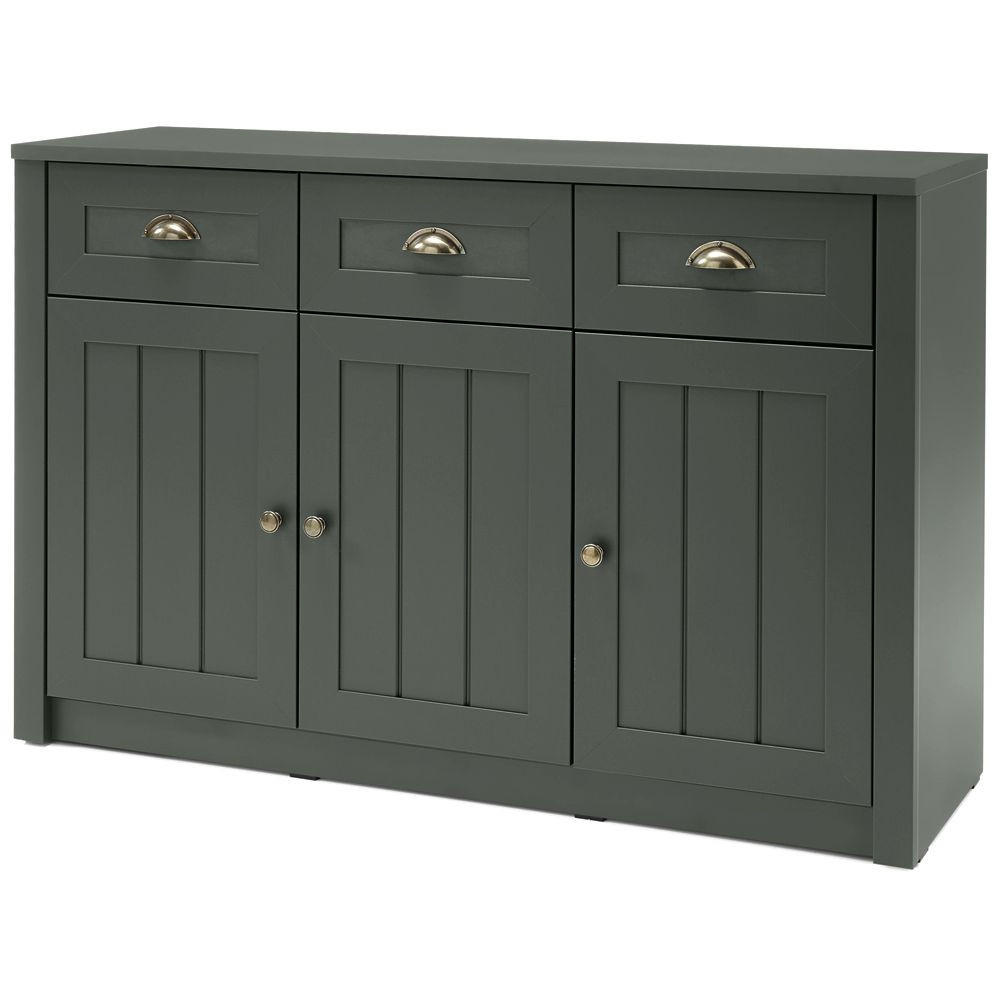 SIDEBOARD Athen-61 - Grün, Holzwerkstoff (130/86/43cm) - Lomado