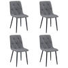 ESSZIMMERSTUHL 4-er Set TYRA dunkelgrauer Sitz, schwarze Beine - Dunkelgrau/Schwarz, Textil (44.5/87/54.5cm) - Valora