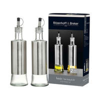 ESSIG & ÖL FLASCHE Basic transparent-silber 320 ml 2-tlg. - Transparent/Silberfarben, Glas/Metall (7/26/14cm) - Ritzenhoff Breker