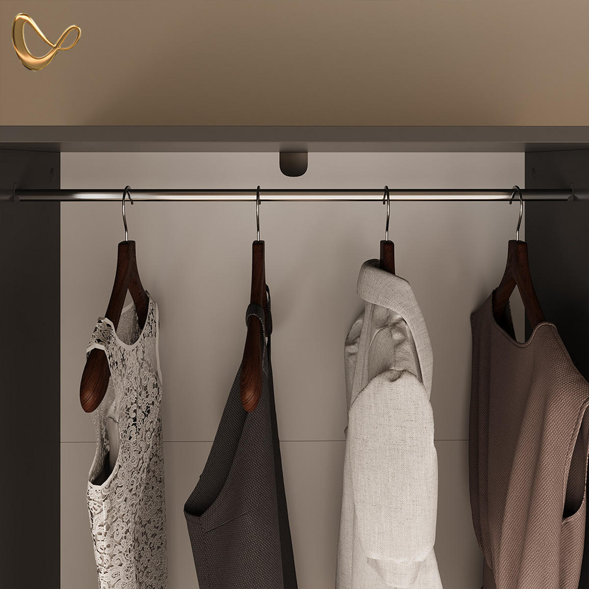 GARDEROBA Trento Antracit - antracit, leseni material (80/200/50cm) - Livinity®