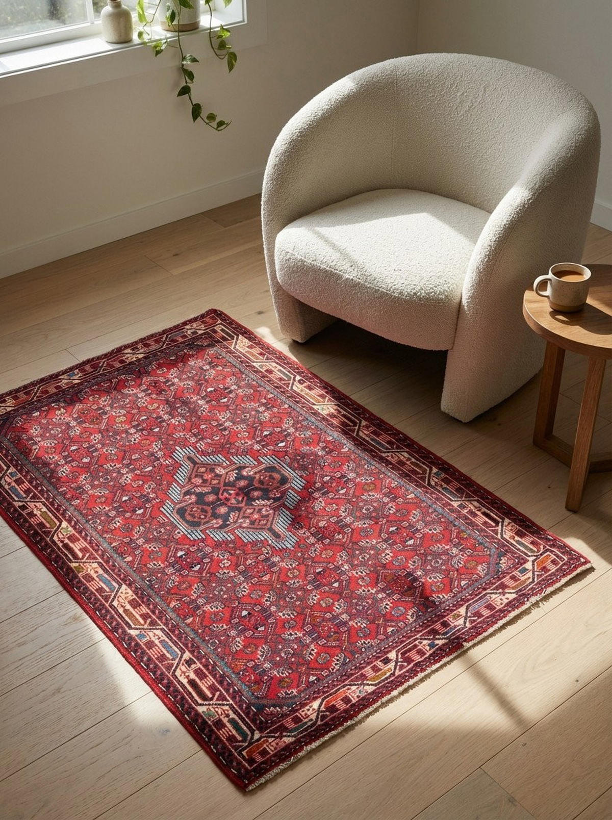 TEPPICH Assadabad Rot 151/105 cm Schurwolle - Rot, Textil (105/151cm) - Looma