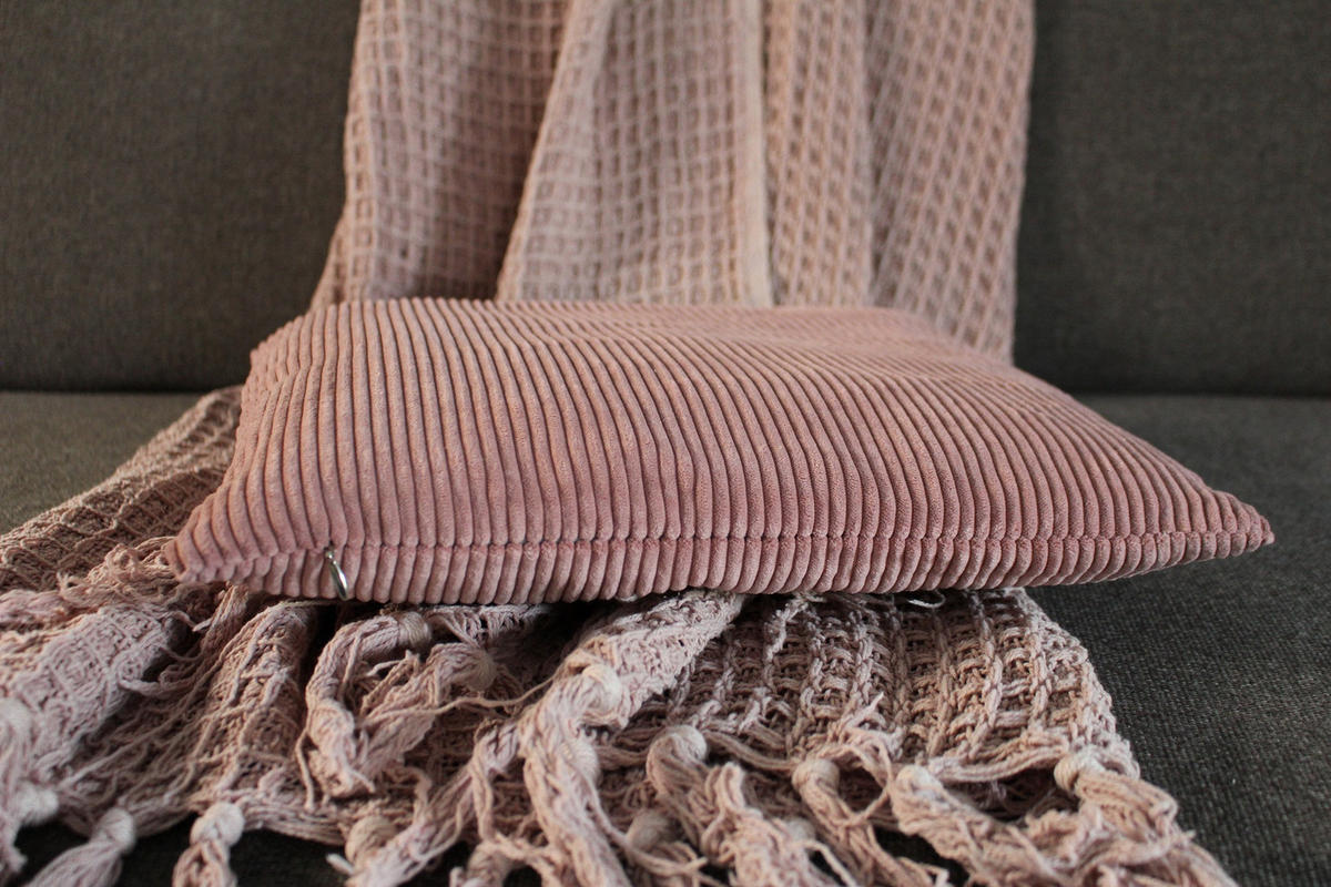 KISSENHÜLLE Inga Cord Look rose - Rosa, Textil (40/40cm) - Magma Heimtexx