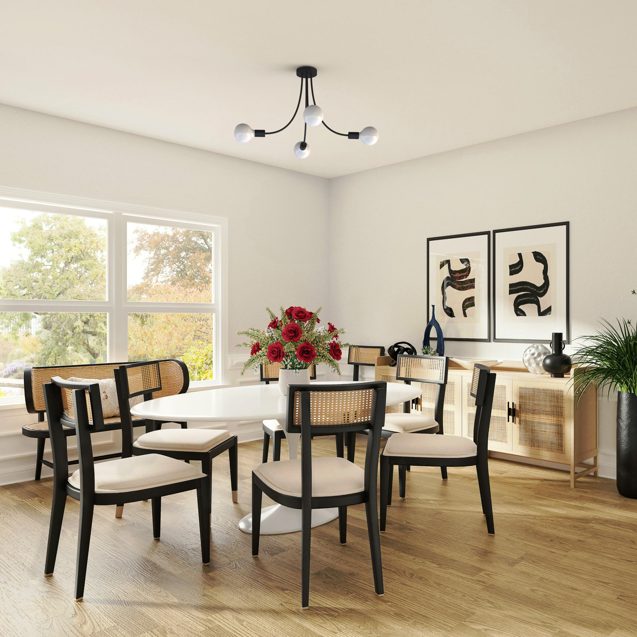 DECKENLEUCHTE - Schwarz, Metall (60/60/40cm) - Lumicom