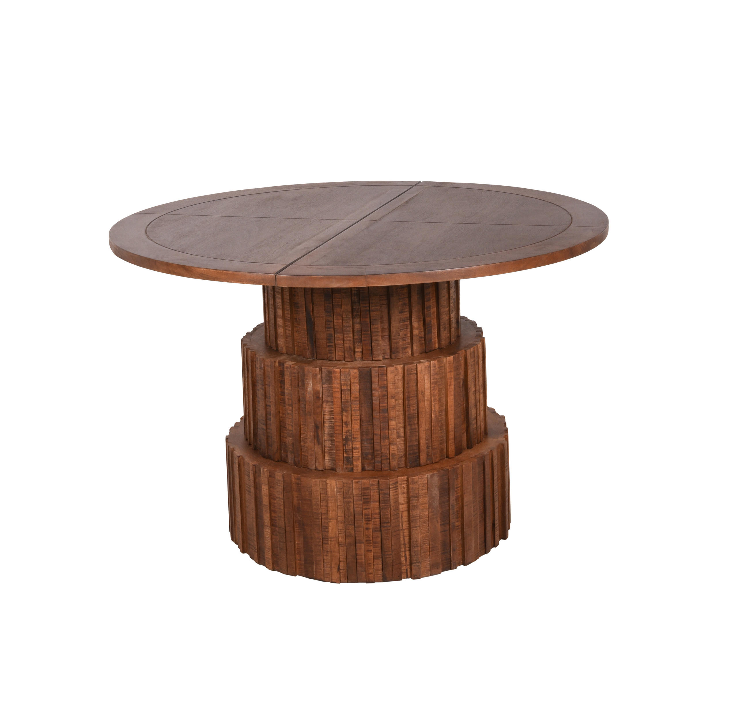 ESSTISCH Alma rund Mangoholz Walnussbraun 78x120x120cm - Walnussfarben, Holz (120/120/78cm) - DELUKE
