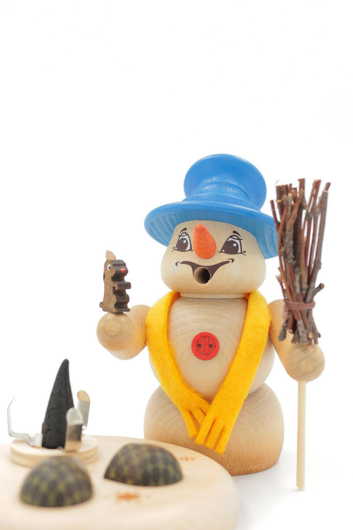 RAUCHFIGUR Scheemann Natur mit Hase 13 cm - Multicolor, Holz (10/13/0.1cm)