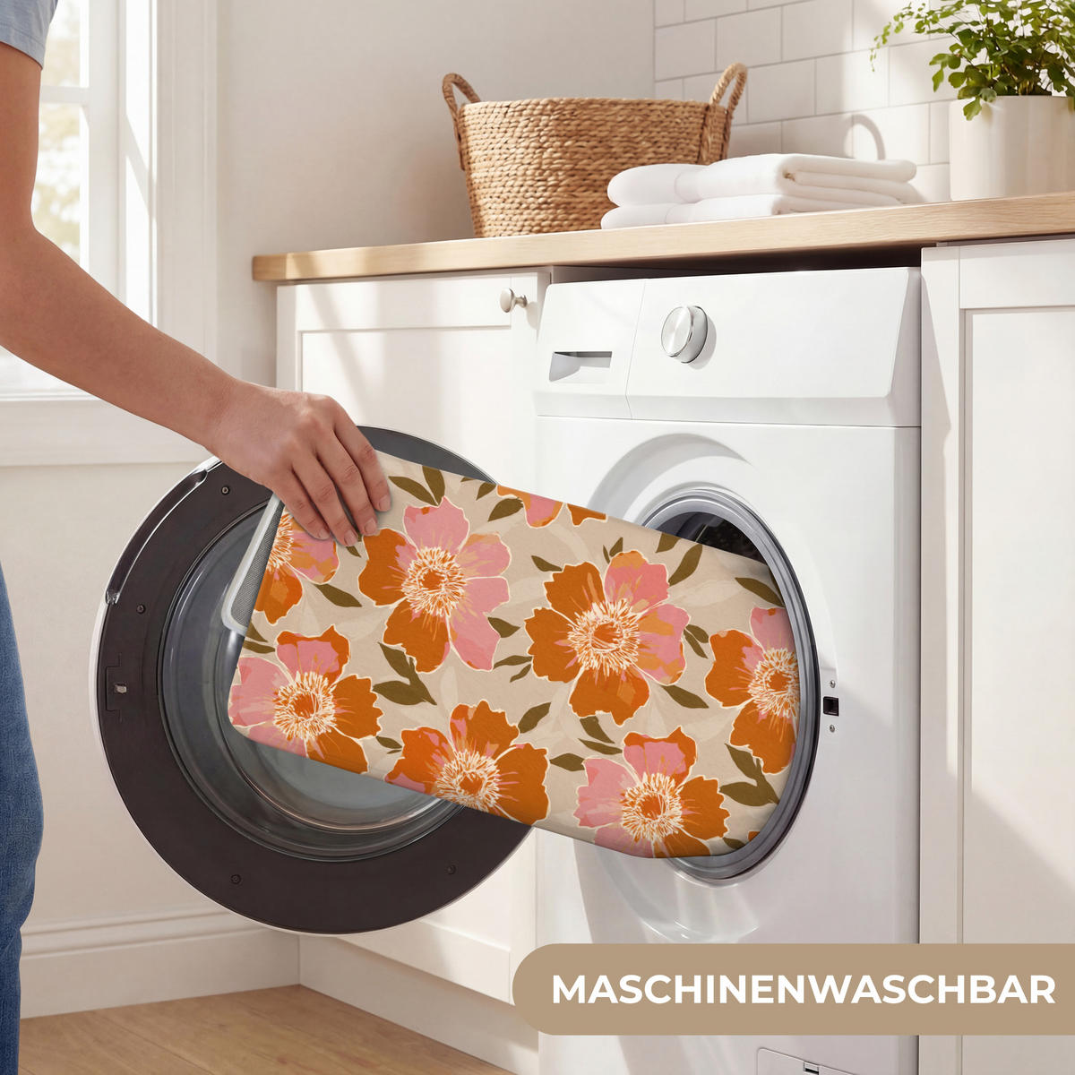 WC-VORLEGER Blumen - Motiv - Retro WC Teppich 50x80 cm - Multicolor, Kunststoff/Textil (50/1cm) - OnlyWow