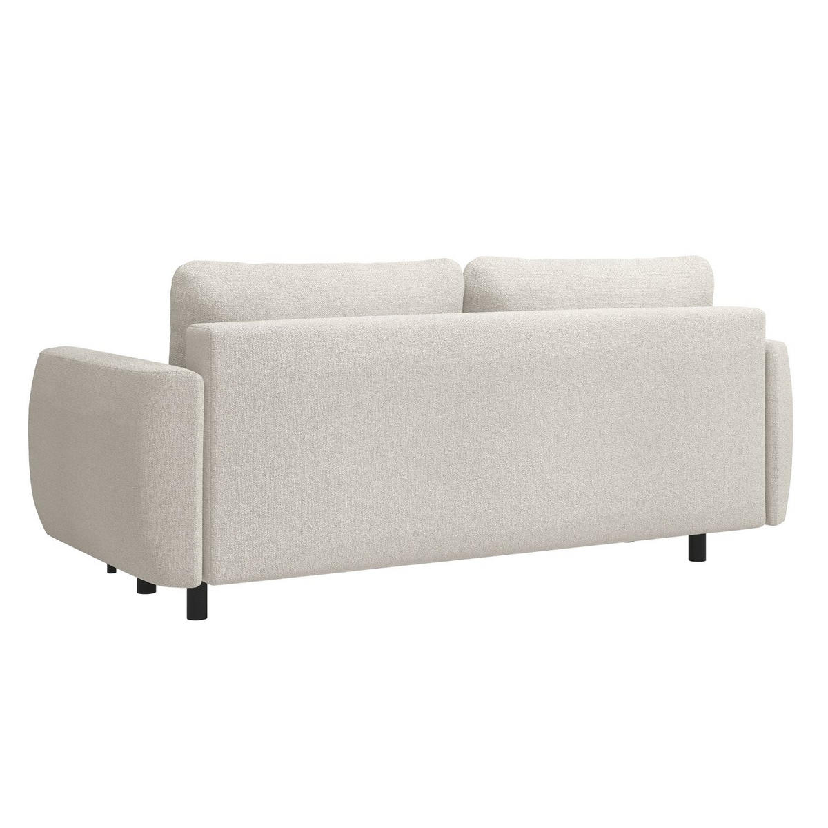 SOFA Rane Cremeweiß mit Schlaffunktion - Creme/Schwarz, Textil/Metall (236/90/102cm) - Selsey