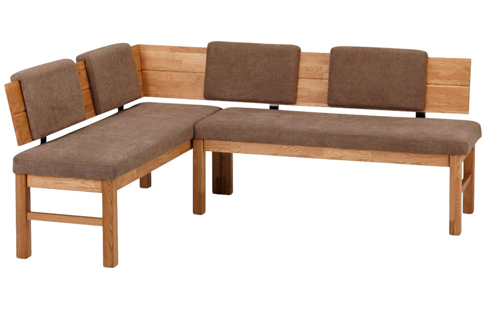 ECKBANK Danny 155 x 194 x 84 Massivholz Wildeiche geölt/Braun - Wildeiche/Braun, Holz (155/194cm) - 58aufmkessel