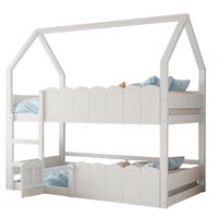 KINDERETAGENBETT 90x200 cm in Weiß im Hausdesign mit Sicherheitsgeländern - Weiß, Holz (90/200cm) - IVMEU