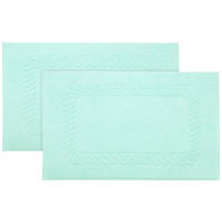 BADEMATTE, 2er-Set, 50x70 cm, 100% Baumwolle, Blau - Grün, Textil (50/70cm) - Zollner