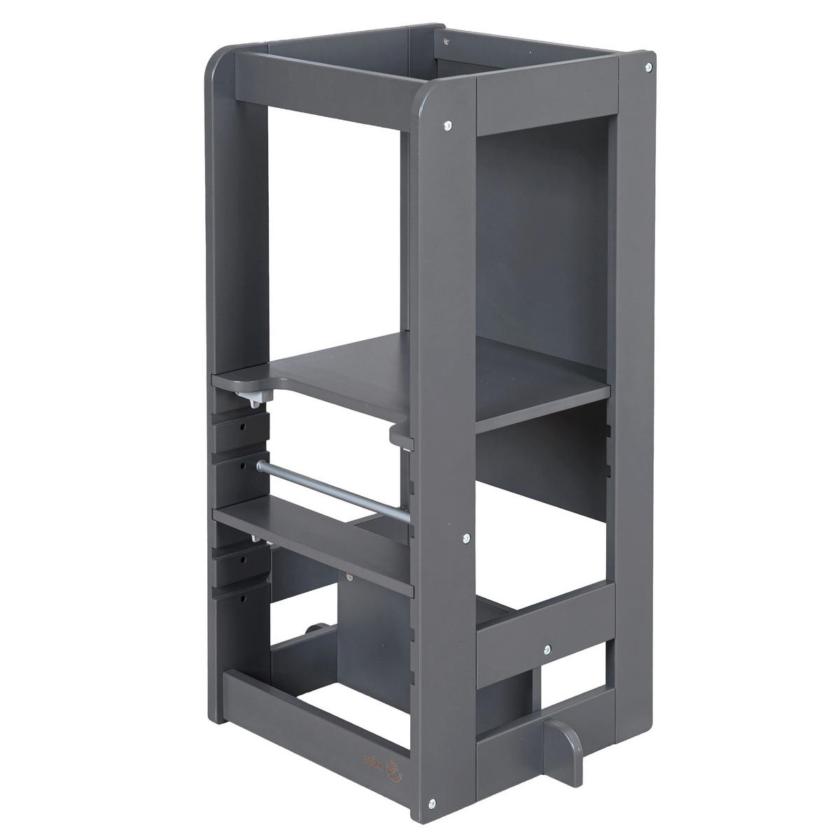 LERNTURM Step & Play 2in1 - Anthrazit, Holzwerkstoff/Metall (50.5/85/40cm) - Roba