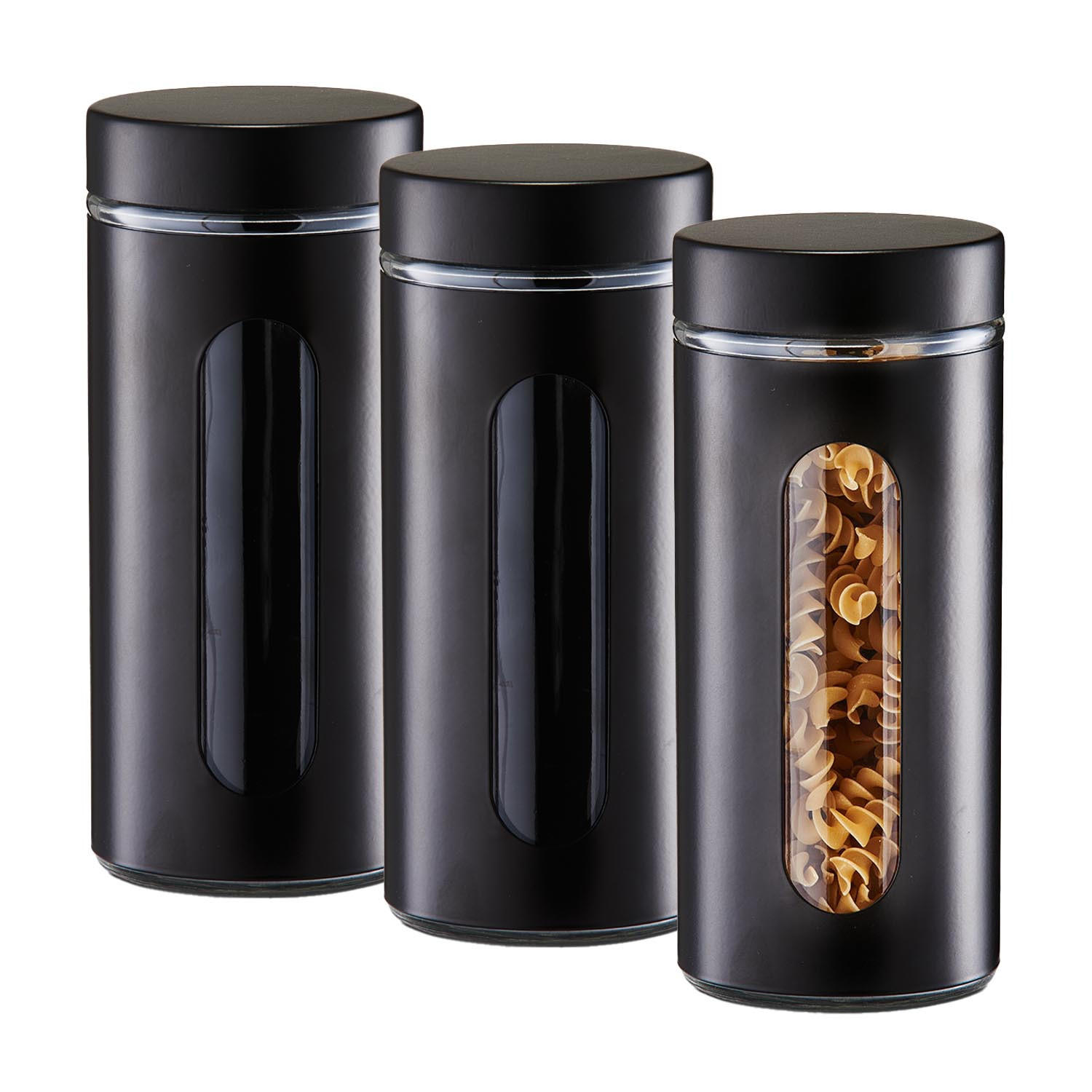Zeller Present Vorratsglas Schwarz 10.2x23x10.2 cm